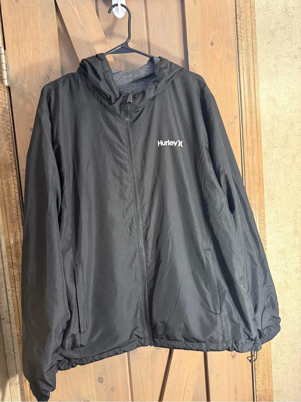 Hurley Black Hooded Windbreaker Jacket